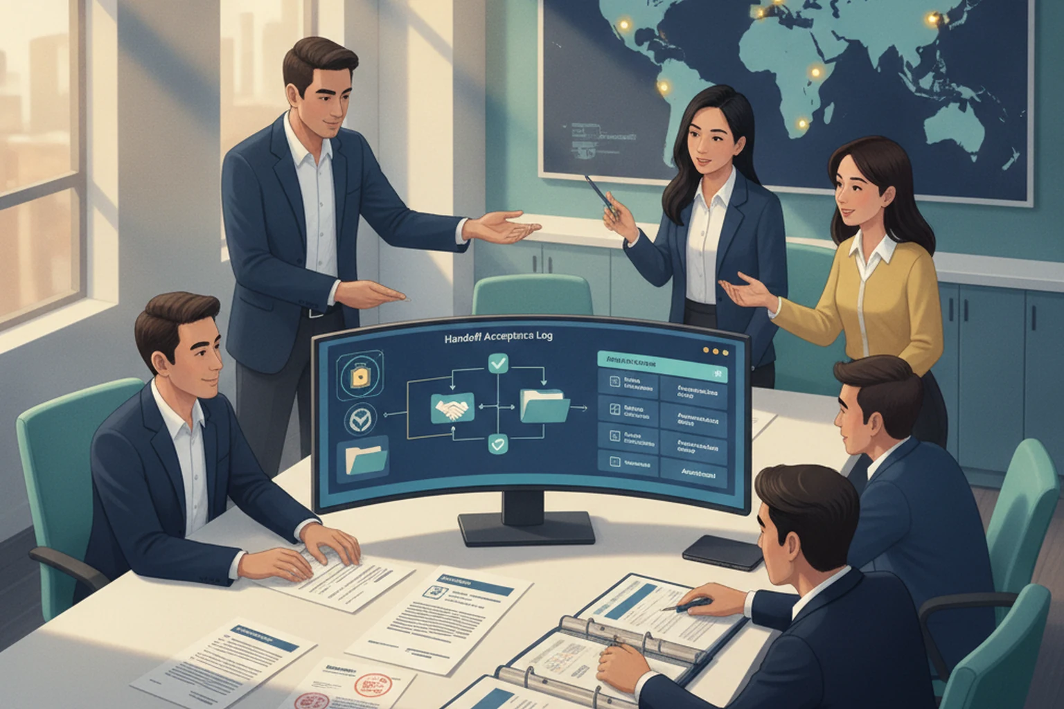 Employee Retention Operations: Handoff Acceptance Log editorial illustration