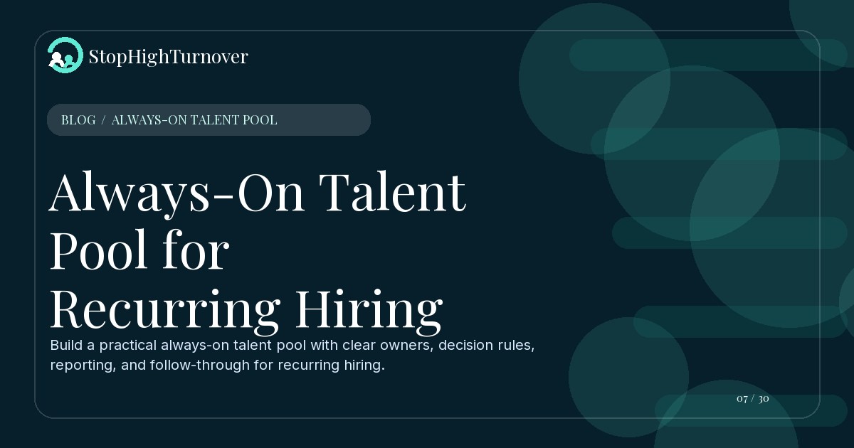 Illustration for Always-On Talent Pool for Recurring Hiring