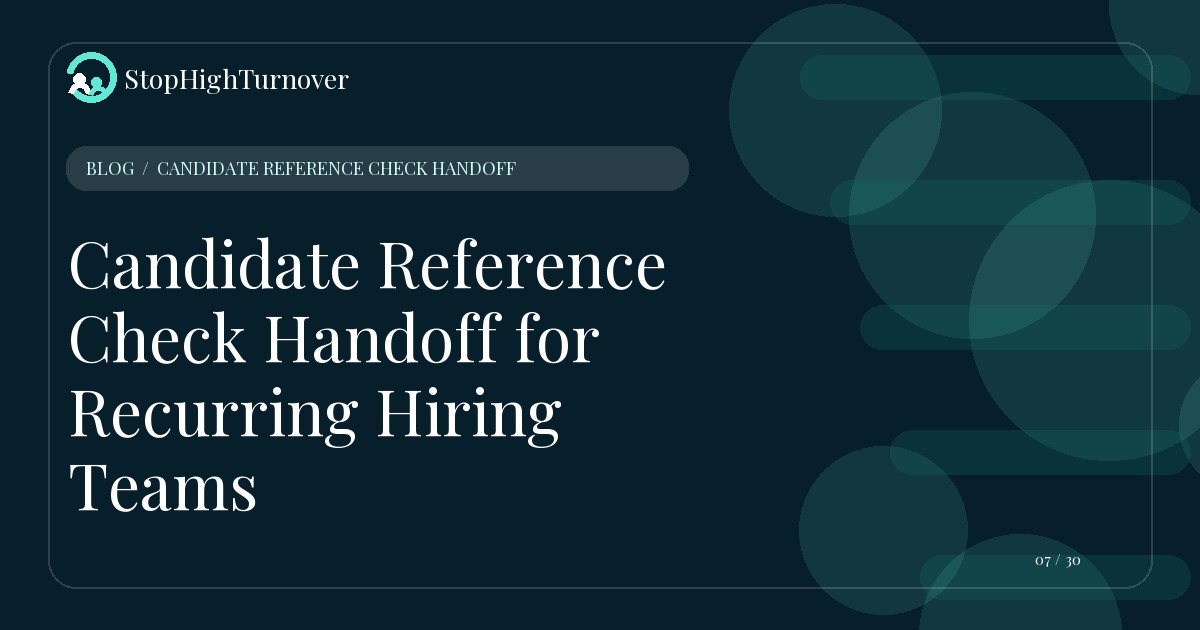 Illustration for Candidate Reference Check Handoff for Recurring Hiring Teams