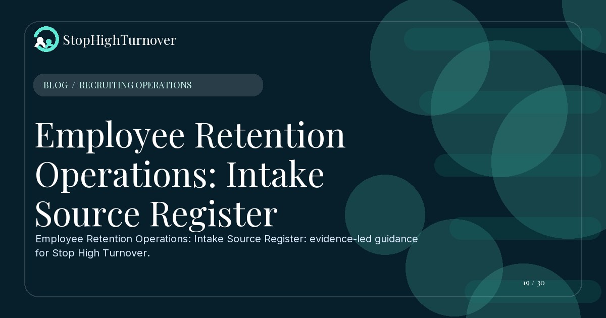 Illustration for Employee Retention Operations: Intake Source Register