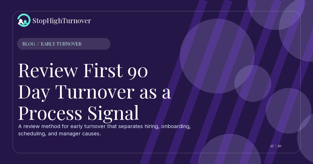 Editorial illustration for Review First 90 Day Turnover as a Process Signal
