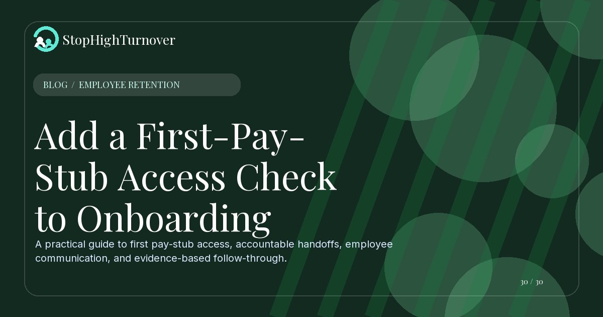 Editorial illustration for Add a First-Pay-Stub Access Check to Onboarding