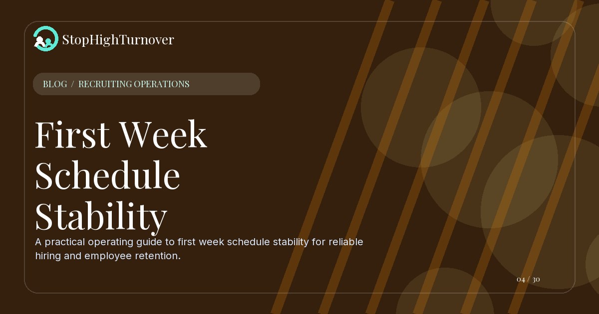 Illustration for First Week Schedule Stability