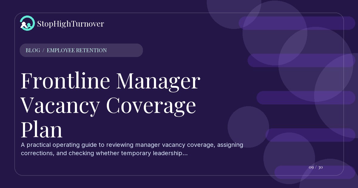 Illustration for Frontline Manager Vacancy Coverage Plan