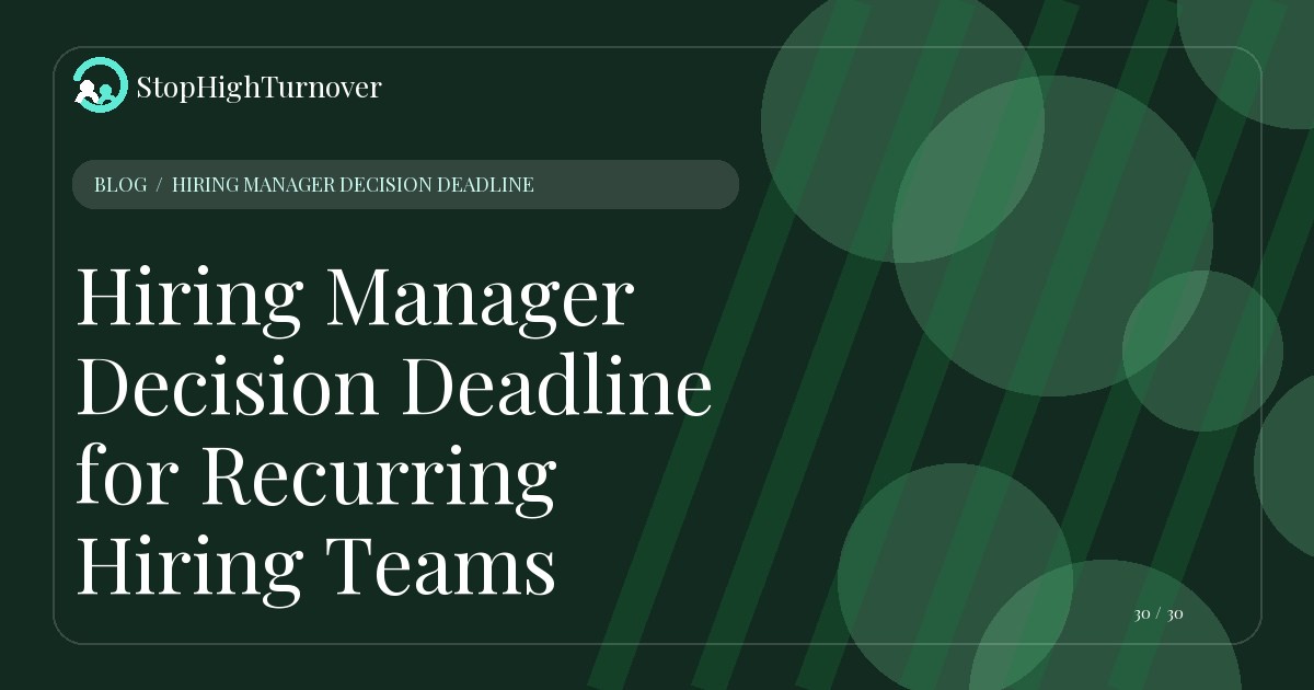 Illustration for Hiring Manager Decision Deadline for Recurring Hiring Teams
