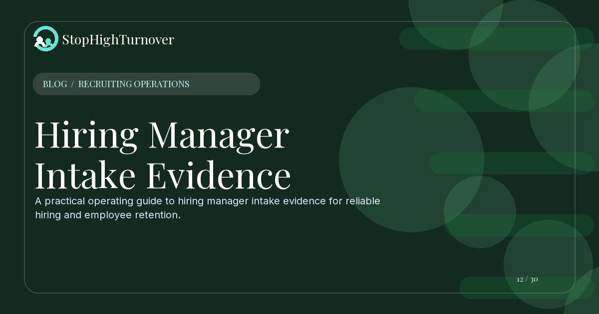 Illustration for Hiring Manager Intake Evidence