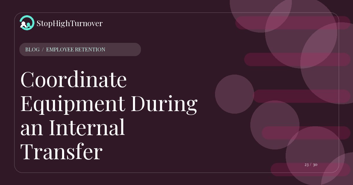 Editorial illustration for Coordinate Equipment During an Internal Transfer