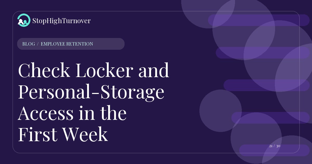Editorial illustration for Check Locker and Personal-Storage Access in the First Week