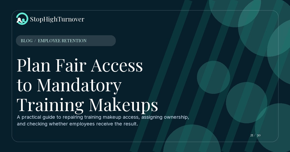 Illustration for Plan Fair Access to Mandatory Training Makeups