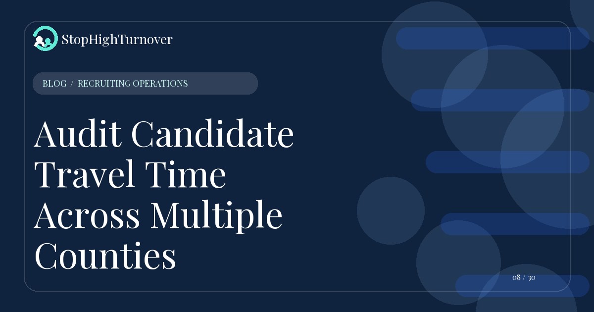 Editorial illustration for Audit Candidate Travel Time Across Multiple Counties