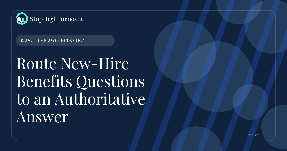 Editorial illustration for Route New-Hire Benefits Questions to an Authoritative Answer