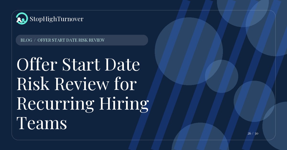 Illustration for Offer Start Date Risk Review for Recurring Hiring Teams