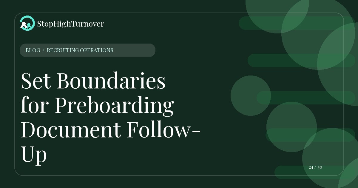 Editorial illustration for Set Boundaries for Preboarding Document Follow-Up