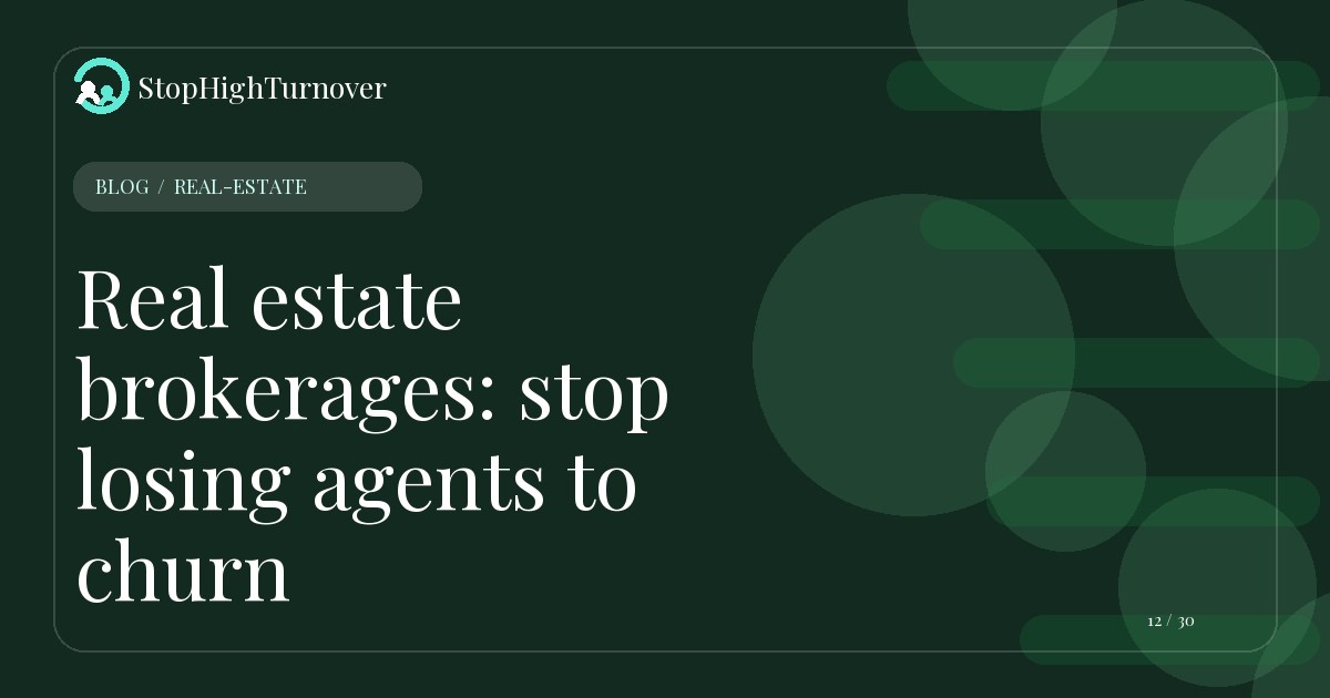 Illustration for Real estate brokerages: stop losing agents to churn