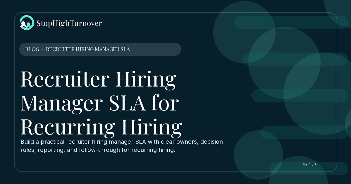 Illustration for Recruiter Hiring Manager SLA for Recurring Hiring