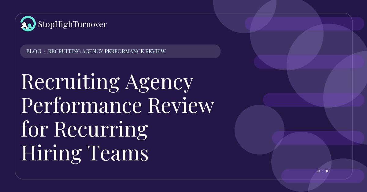 Illustration for Recruiting Agency Performance Review for Recurring Hiring Teams