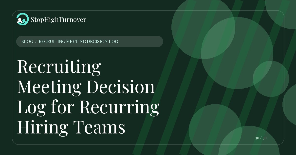 Illustration for Recruiting Meeting Decision Log for Recurring Hiring Teams