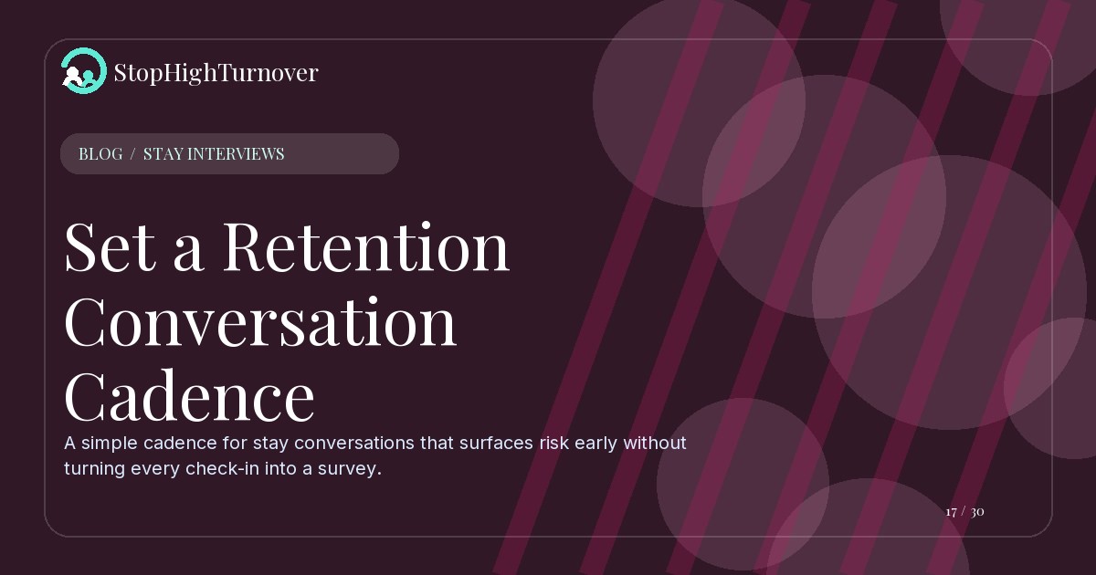 Editorial illustration for Set a Retention Conversation Cadence