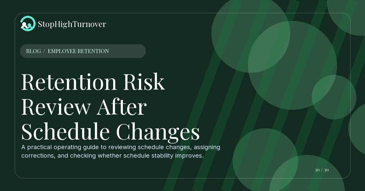 Illustration for Retention Risk Review After Schedule Changes