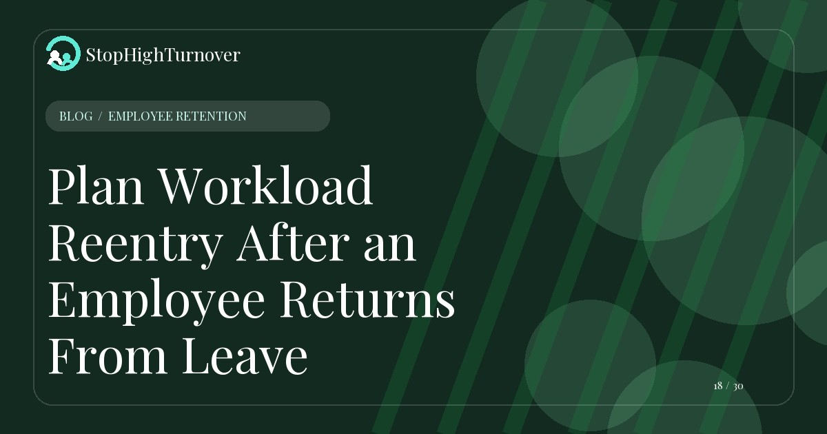 Illustration for Plan Workload Reentry After an Employee Returns From Leave