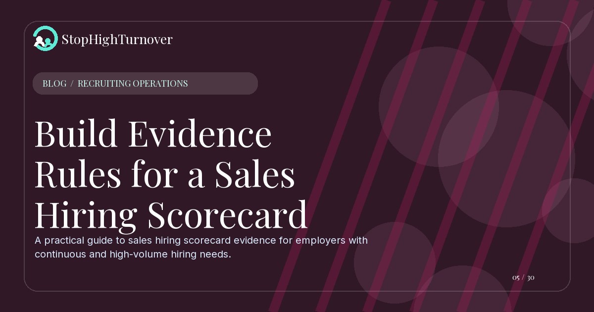 Editorial illustration for Build Evidence Rules for a Sales Hiring Scorecard