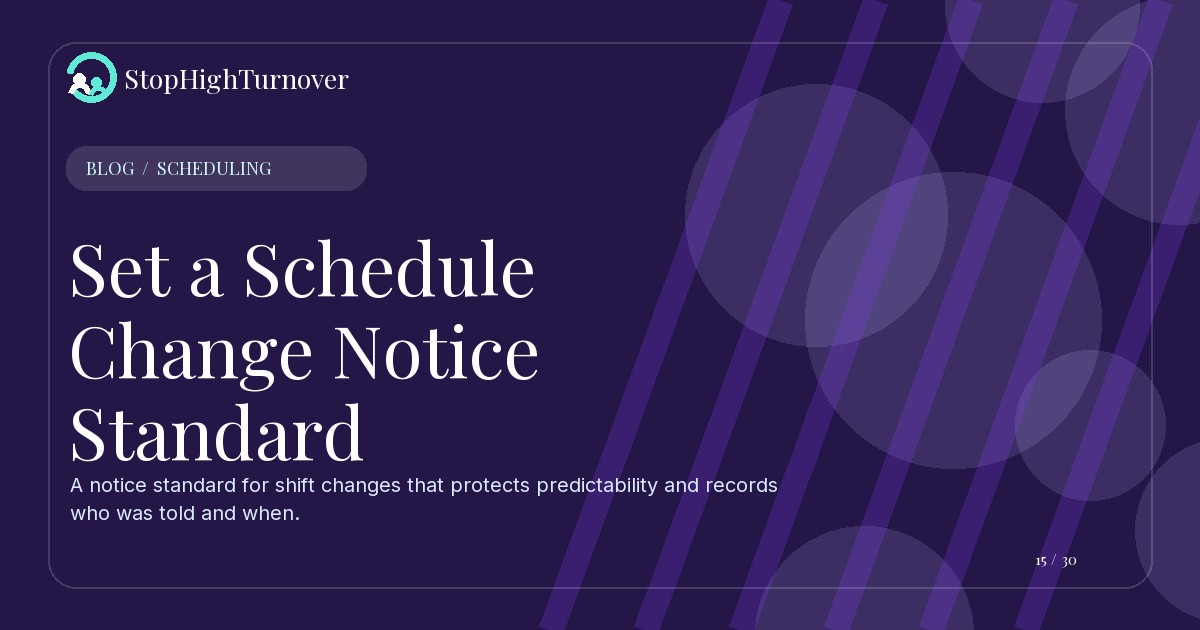 Editorial illustration for Set a Schedule Change Notice Standard