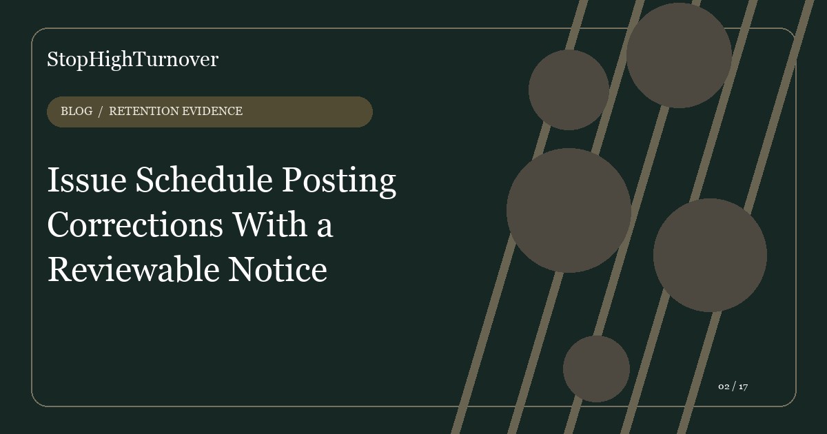 Editorial illustration for Issue Schedule Posting Corrections With a Reviewable Notice