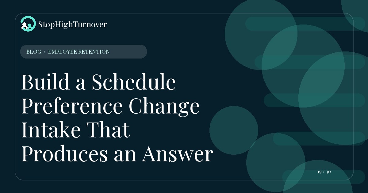 Illustration for Build a Schedule Preference Change Intake That Produces an Answer