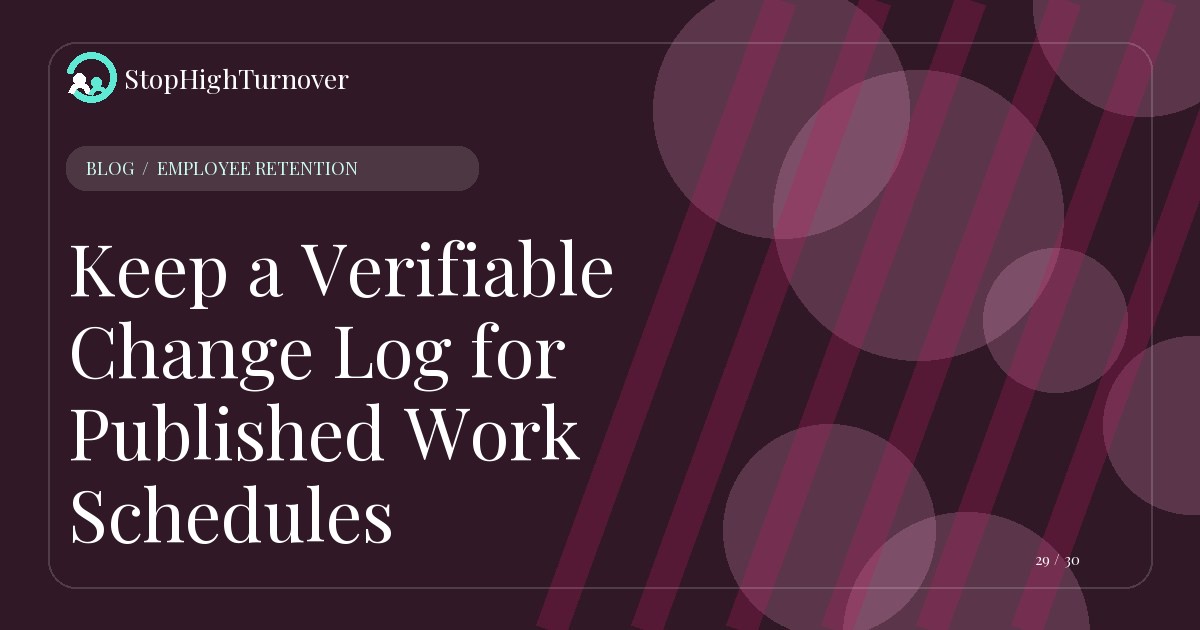 Editorial illustration for Keep a Verifiable Change Log for Published Work Schedules