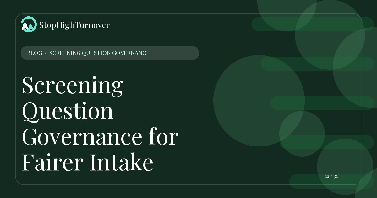 Illustration for Screening Question Governance for Fairer Intake