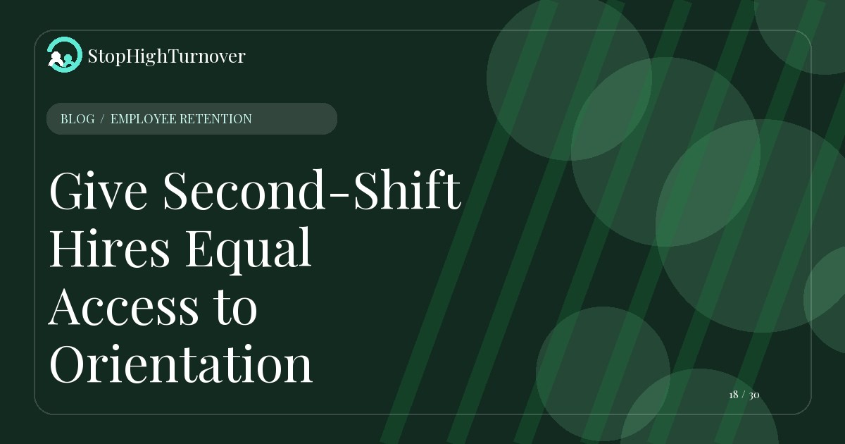 Editorial illustration for Give Second-Shift Hires Equal Access to Orientation