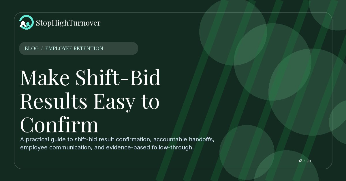 Editorial illustration for Make Shift-Bid Results Easy to Confirm