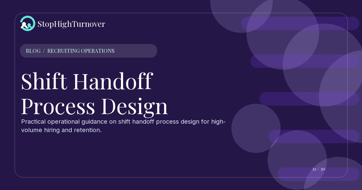 Illustration for Shift Handoff Process Design