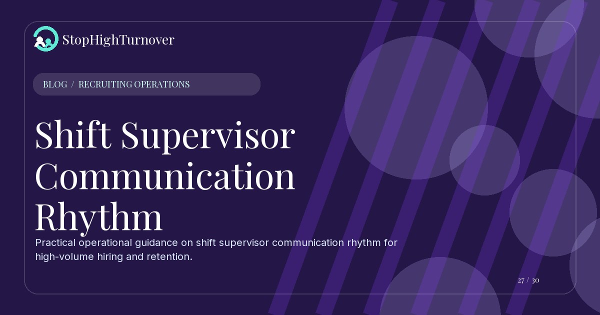 Illustration for Shift Supervisor Communication Rhythm