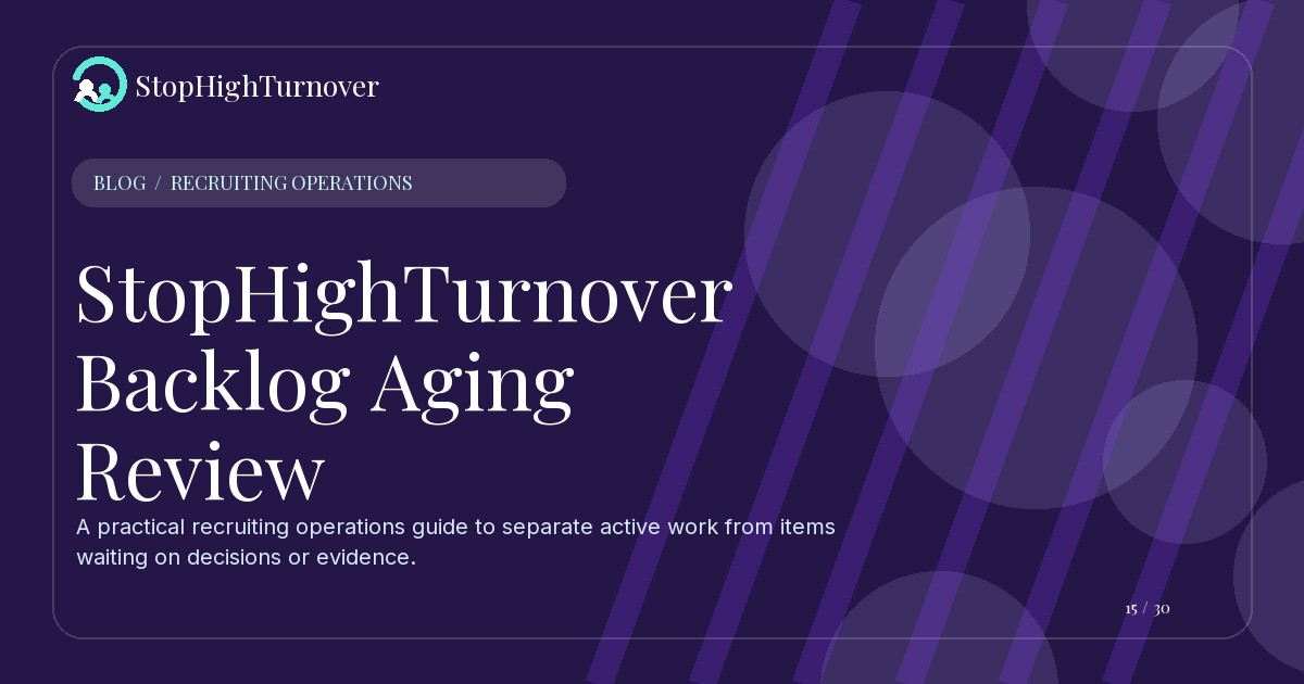 Editorial illustration for StopHighTurnover Backlog Aging Review