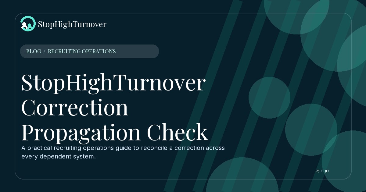 Editorial illustration for StopHighTurnover Correction Propagation Check