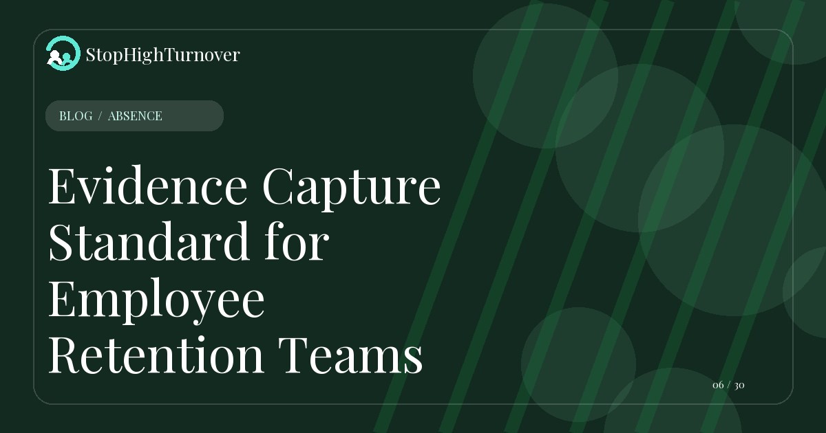 Blog resource about Evidence Capture Standard for Employee Retention Teams