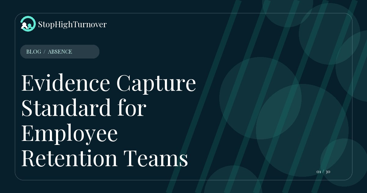 Editorial illustration for Evidence Capture Standard for Employee Retention Teams