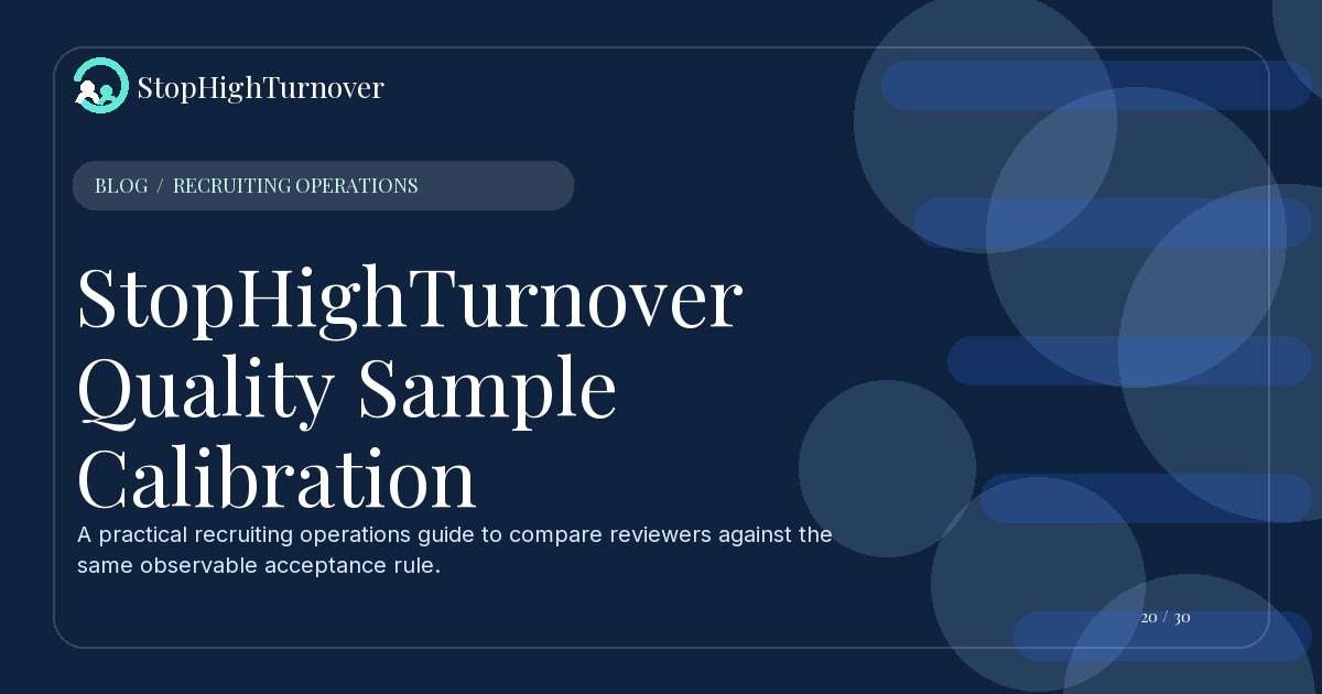 Editorial illustration for StopHighTurnover Quality Sample Calibration