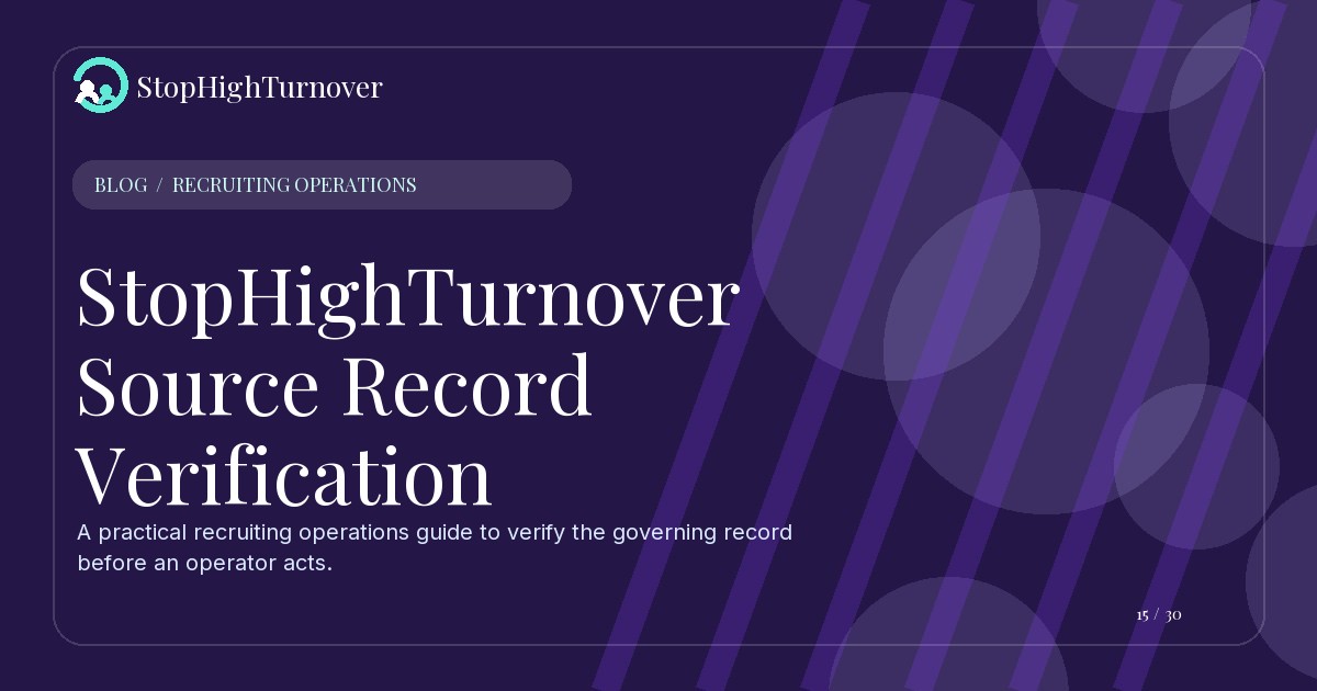 Editorial illustration for StopHighTurnover Source Record Verification