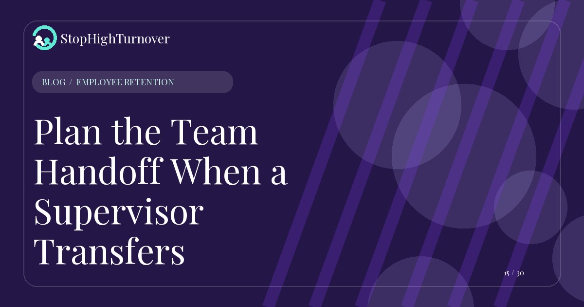 Editorial illustration for Plan the Team Handoff When a Supervisor Transfers