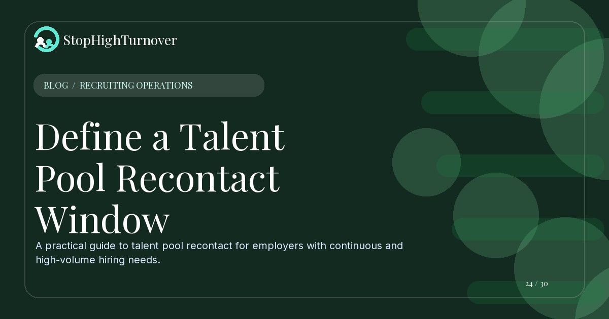 Editorial illustration for Define a Talent Pool Recontact Window