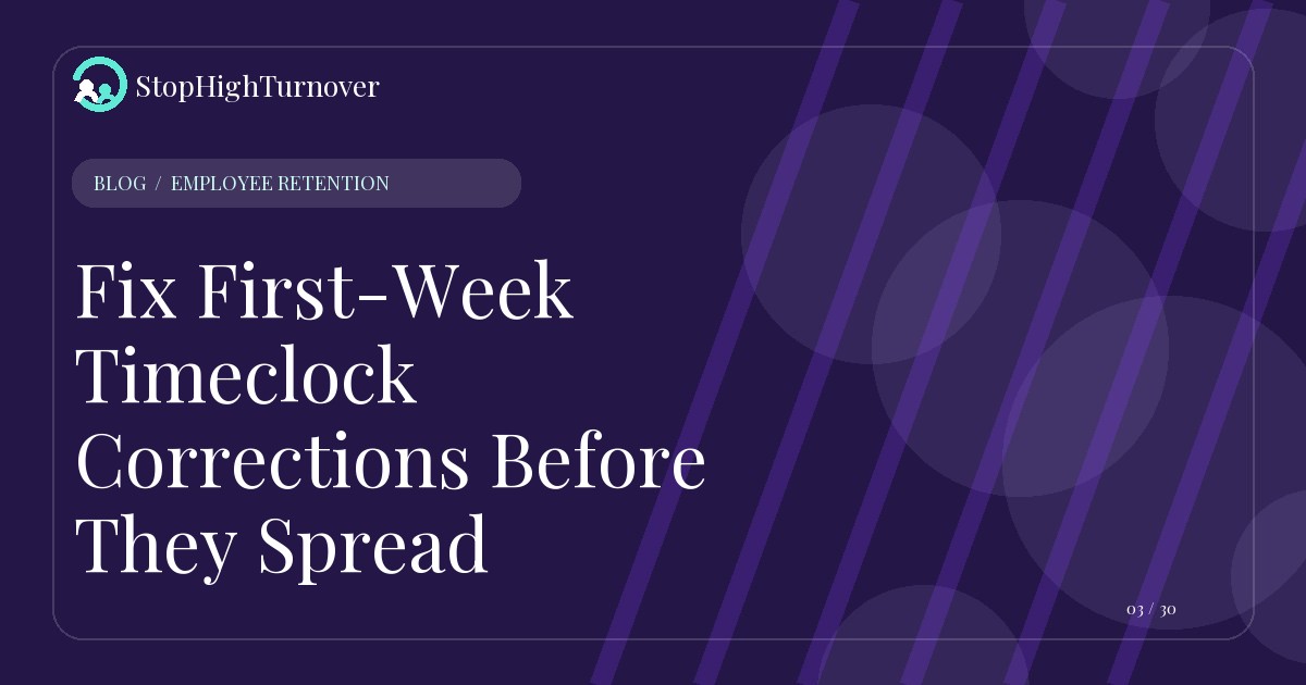 Editorial illustration for Fix First-Week Timeclock Corrections Before They Spread