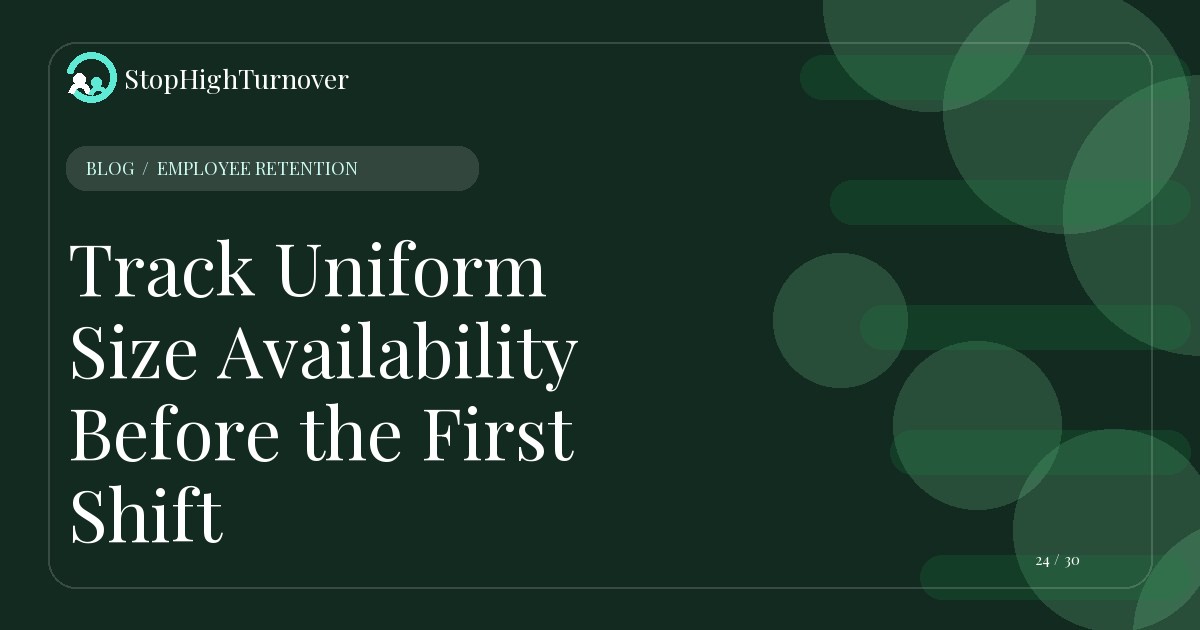 Editorial illustration for Track Uniform Size Availability Before the First Shift