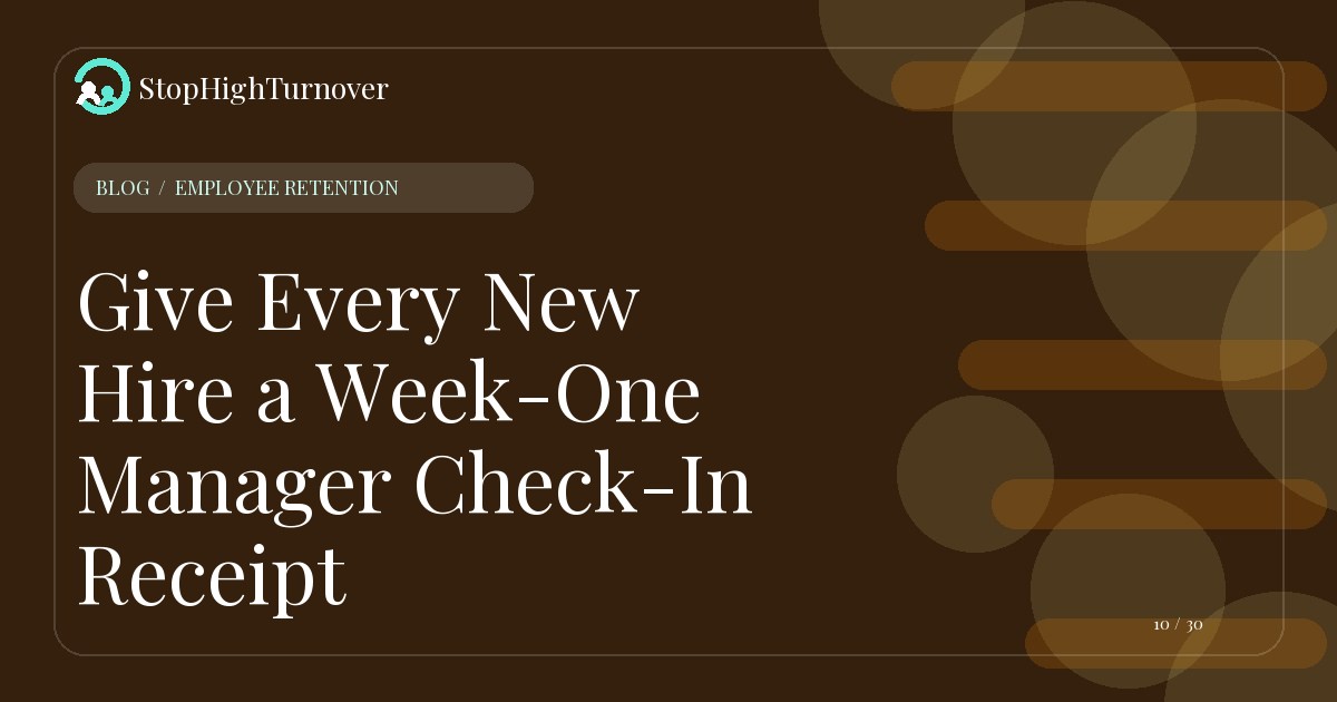 Editorial illustration for Give Every New Hire a Week-One Manager Check-In Receipt