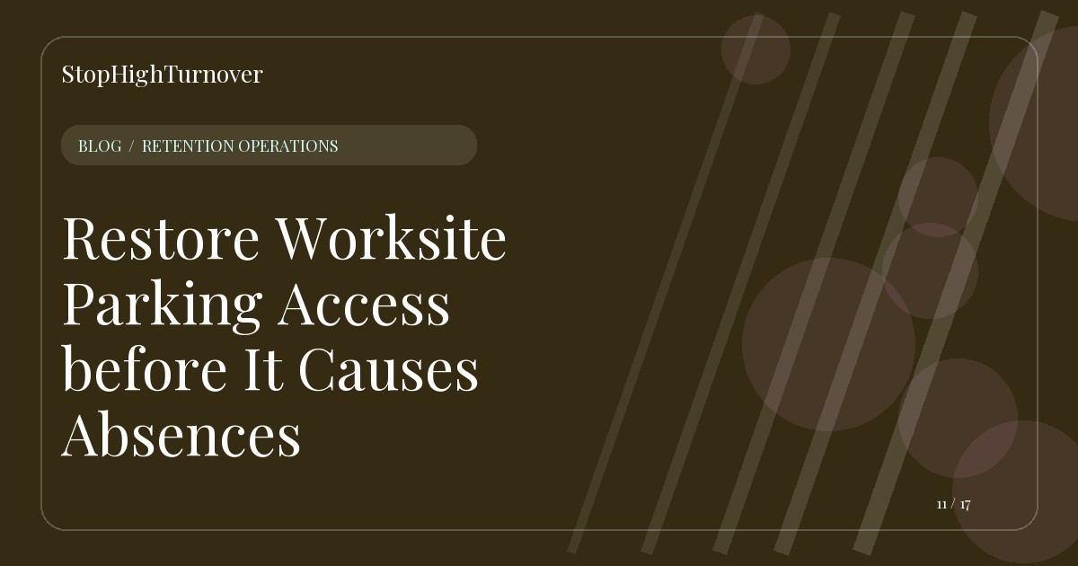 Editorial illustration for Restore Worksite Parking Access before It Causes Absences