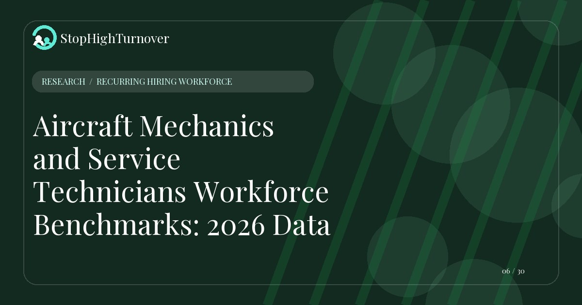 Research summary for Aircraft Mechanics and Service Technicians Workforce Benchmarks: 2026 Data