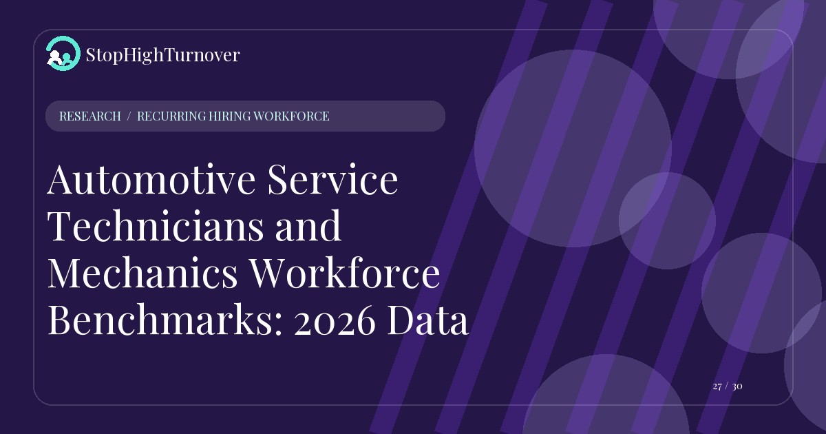 Research resource about Automotive Service Technicians and Mechanics Workforce Benchmarks: 2026 Data