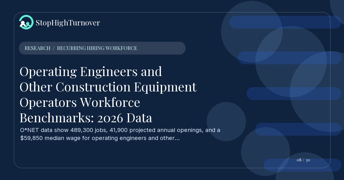 Research resource about Operating Engineers and Other Construction Equipment Operators Workforce Benchmarks: 2026 Data