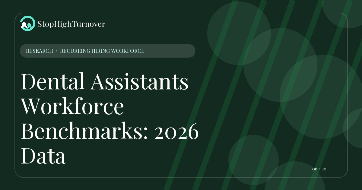 Research resource about Dental Assistants Workforce Benchmarks: 2026 Data